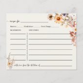 Herfst Wildflowers Recept Kaart Boho Chic (Voorkant)