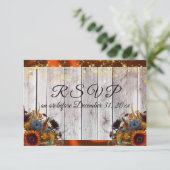 Herfst Wildflowers Ribbon & Lights RSVP Kaartje (Staand voorkant)