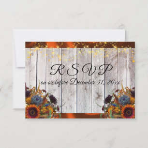 Herfst Wildflowers Ribbon & Lights RSVP Kaartje
