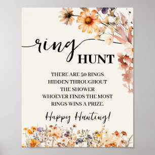 Herfst Wildflowers Ring Hunt Douche Spelbord Poster