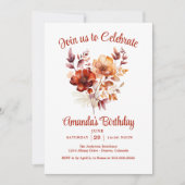 Herfst Wildflowers Verjaardagsfeest Kaart (Voorkant)