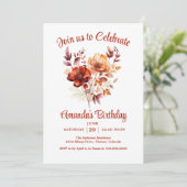 Herfst Wildflowers Verjaardagsfeest Kaart (Staand voorkant)