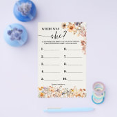 Herfst Wildflowers Waar was Bride Shower Game Kaar Flyer (Enkel)