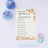 Herfst Wildflowers Wat Groom zeggen Douche Game Ka Flyer (Enkel)