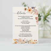 Herfst Wildflowers Wedding Details Informatiekaartje (Staand voorkant)