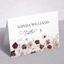 Herfst Wildflowers Wedding Place Card