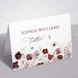 Herfst Wildflowers Wedding Place Card Kaart