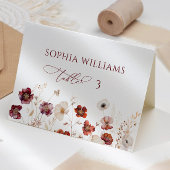 Herfst Wildflowers Wedding Place Card Kaart