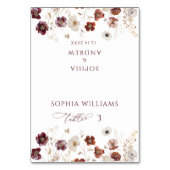 Herfst Wildflowers Wedding Place Card Kaart (Voorkant)