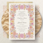 Herfst Wildflowers Whimsical Wedding Kaart