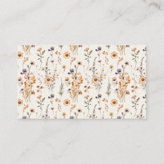 Herfst Wildflowers Wijn Raffle Ticket Douche Kaart (Achterkant)