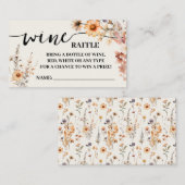 Herfst Wildflowers Wijn Raffle Ticket Douche Kaart (Voorkant / Achterkant)