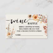 Herfst Wildflowers Wijn Raffle Ticket Douche Kaart (Voorkant)