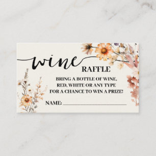 Herfst Wildflowers Wijn Raffle Ticket Douche Kaart