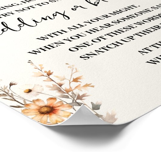 Herfst Wildflowers Zet een Ring op Douche Game Sig Poster (Hoek)