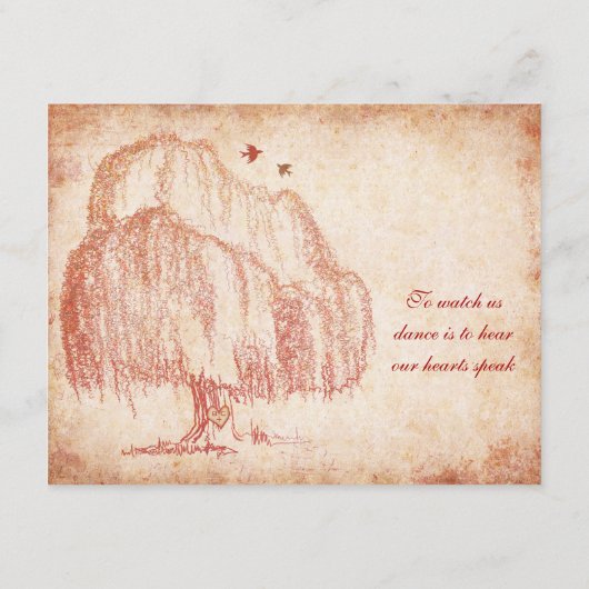 Herfst Wilgenboom Trouwontvangstkaart Informatiekaartje (Achterkant)