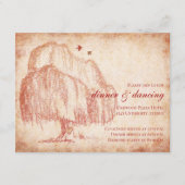 Herfst Wilgenboom Trouwontvangstkaart Informatiekaartje (Voorkant)