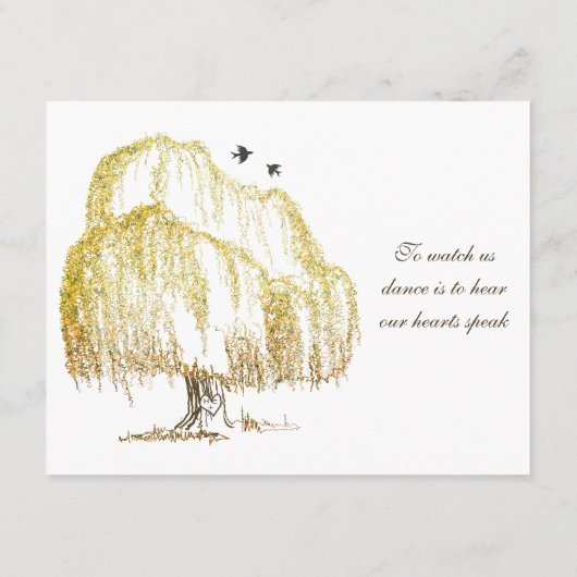 Herfst Wilgenboom Trouwontvangstkaart Informatiekaartje (Achterkant)