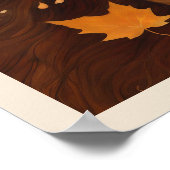 Herfst Wind Vrouw in Sinaasappel Bladeren Art Nuev Poster (Hoek)