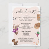 Herfst wine bachelorette party weekendillustratie kaart (Achterkant)