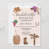 Herfst wine bachelorette party weekendillustratie kaart (Voorkant)