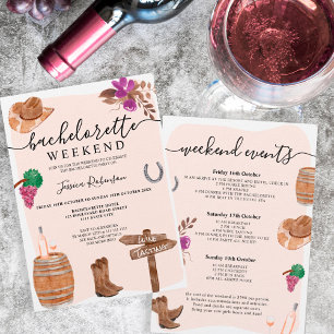 Herfst wine bachelorette party weekendillustratie kaart
