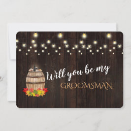 Herfst Wine Barrel... zal jij mijn Groomsman zijn? Kaart