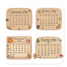 Herfst Winter 2026 Agenda Sticker Vel | Sept-Dec