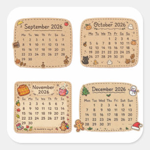 Herfst Winter 2026 Agenda Sticker Vel Sept-Dec