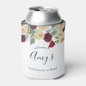 Herfst Winter Bloemen Boho Bachelorette Party Cooz Blikjeskoeler (Blikje Voorkant)