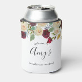 Herfst Winter Bloemen Boho Bachelorette Party Cooz Blikjeskoeler (Blikje Achterkant)