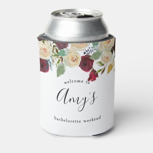 Herfst Winter Bloemen Boho Bachelorette Party Cooz Blikjeskoeler (Blikje Achterkant)