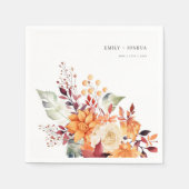 Herfst Winter Bloemen bruiloft Servet (Voorkant)