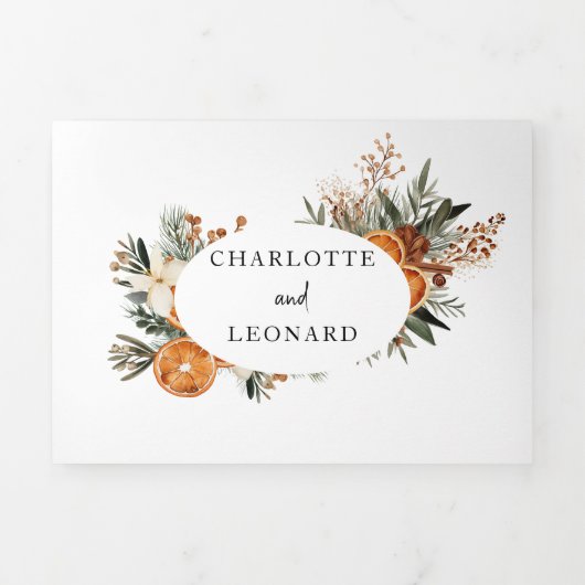 Herfst Winter bruiloft drievoudige uitnodiging (Cover)