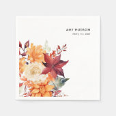 Herfst Winter Elegant Bloemen Vrijgezellenfeest Servet (Voorkant)