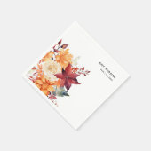 Herfst Winter Elegante Bloemige Bruiloft Feest Servet (Hoek)