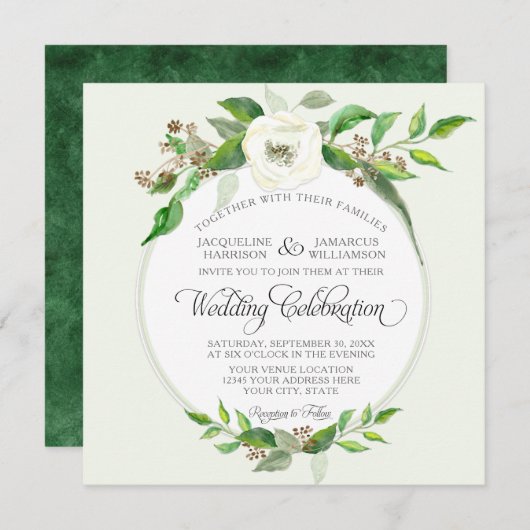 Herfst Winter Forest Wood Bohemian BOHO Waterverf Kaart (Voorkant / Achterkant)