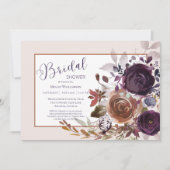 Herfst Winter Goud en Plum Paarse Vrijgezellenfees Kaart (Voorkant)