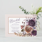 Herfst Winter Goud en Plum Paarse Vrijgezellenfees Kaart (Staand voorkant)