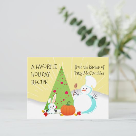 Herfst winter koken bakken vakantie receptkaarten feestdagenkaart (Staand voorkant)