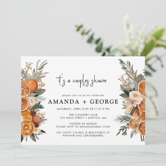 Herfst Winter Koppel douche feestuitnodiging Kaart (Staand voorkant)