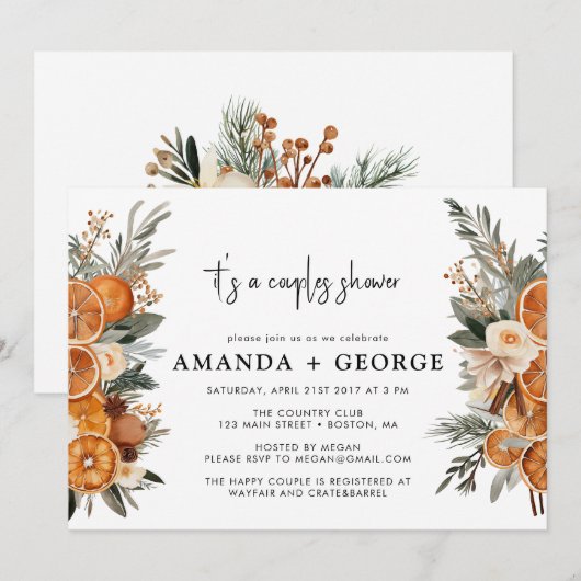 Herfst Winter Koppel douche feestuitnodiging Kaart (Voorkant / Achterkant)