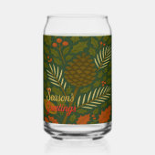 Herfst & Winter Mid Century Seizoen Groeten Blikvorm Glas (Voorkant)