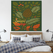 Herfst & Winter Mid Century Seizoen Groeten Canvas Afdruk (Insitu (Slaapkamer))