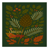 Herfst & Winter Mid Century Seizoen Groeten Perfect Poster (Voorkant)