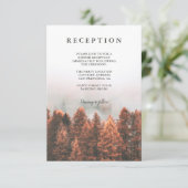 Herfst Winter Pijnbomen Bos Foto Chique receptie Informatiekaartje (Staand voorkant)