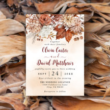 Herfst Winter Rustic Brown Floral Wedding
