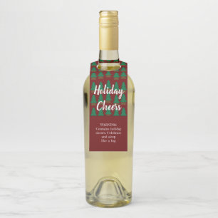 Herfst winter Rustic Red Funny Holiday Cheers Flessenhanger