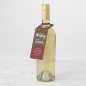 Herfst winter Rustic Red Funny Holiday Cheers Flessenhanger (Schuin)