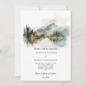 herfst winter rustieke berg bruiloft uitnodiging (Voorkant)